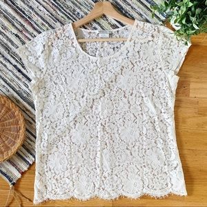 NWOT White Van Heusen Lace Top